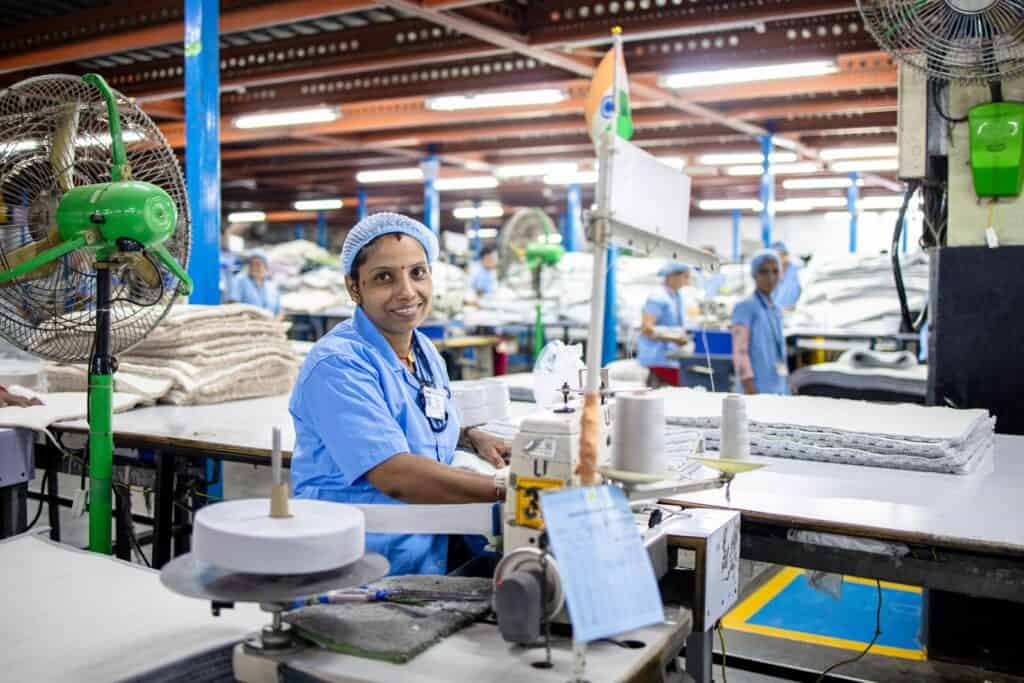 Production team member at work on the factory floor